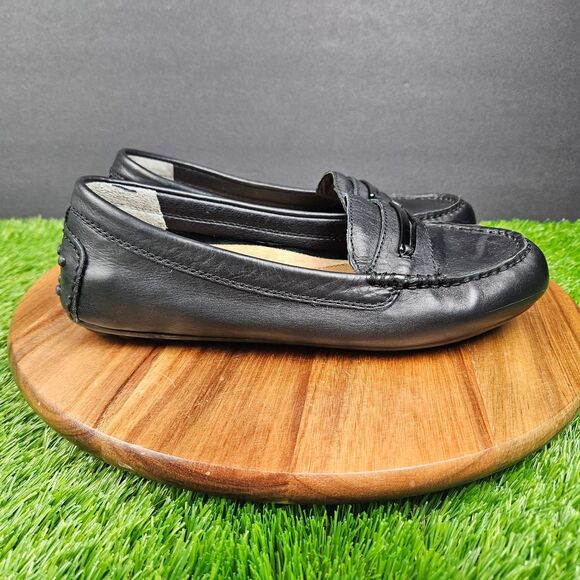Vionic Ashby Driving Loafer Moccasin Womens Shoes size 7.5 Black Leather Slip On - Picture 1 of 11